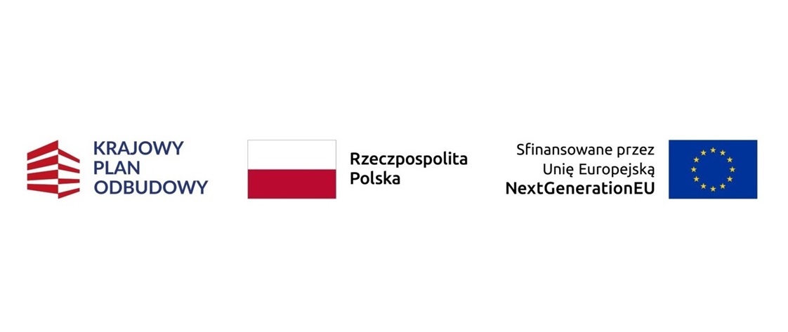 logotypy Krajowego Planu Odbudowy, Rzeczpospolitej Polskiej i Unii Europejskiej